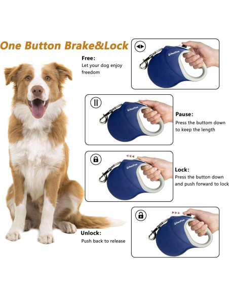 Correa Retráctil para Perros PetiFine 8m Azul 50kg Resistente Correa Retráctil para Perros PetiFine 8m Azul 50kg Resistente