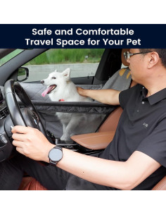 Asiento elevador para perro Dekeyoo DKY-B33DCST - Tela lino gris 2