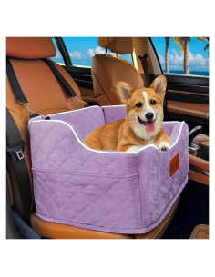 Asiento de Coche Elevado para Perros DAIIST 48x43 cm Púrpura