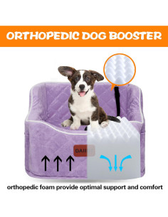 Asiento de Coche Elevado para Perros DAIIST 48x43 cm Púrpura 2