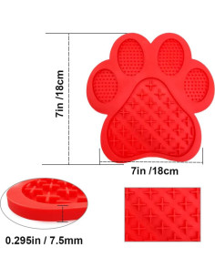 Alfombrilla para Lamer Perros Mycicy Rojo 17.78cm Antideslizante 2