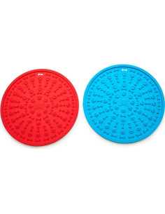 Alfombrilla Lick para Perros y Gatos Nice Paws - Azul Redondo 2