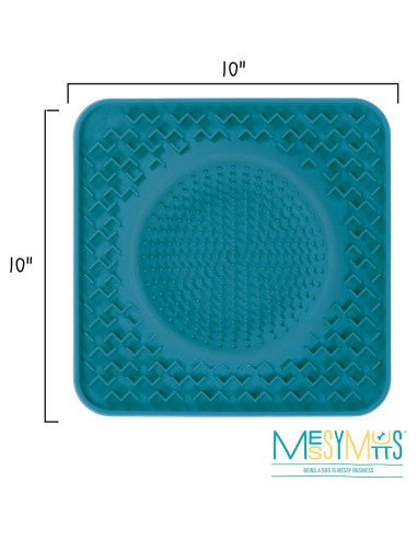 Alfombrilla de Lamer Messy Mutts Azul 25.4 cm Silicona Terapéutica