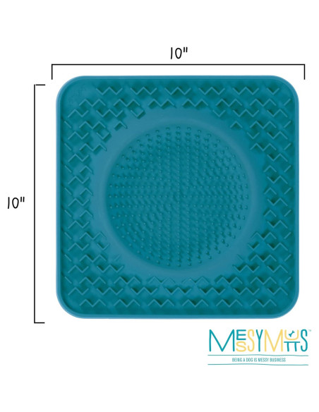 Alfombrilla de Lamer Messy Mutts Azul 25.4 cm Silicona Terapéutica