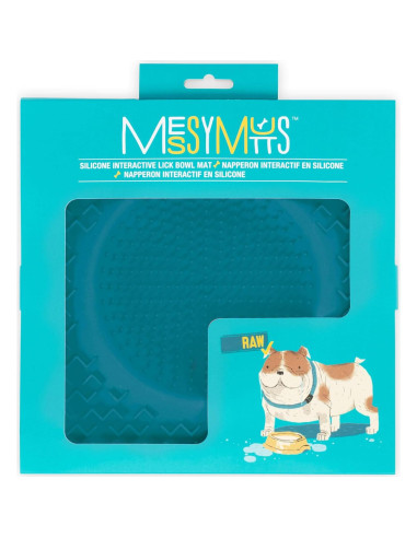 Alfombrilla de Lamer Messy Mutts Azul 25.4 cm Silicona Terapéutica