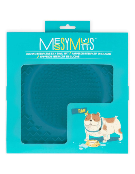Alfombrilla de Lamer Messy Mutts Azul 25.4 cm Silicona Terapéutica