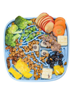 Alfombrilla de Lamer para Perros y Gatos Azul - Alimentador Lento