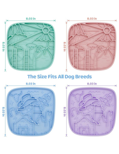 Alfombrilla de Lamer para Perros y Gatos Azul - Alimentador Lento