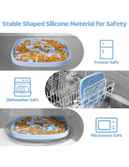 Alfombrilla de Lamer para Perros y Gatos Azul - Alimentador Lento