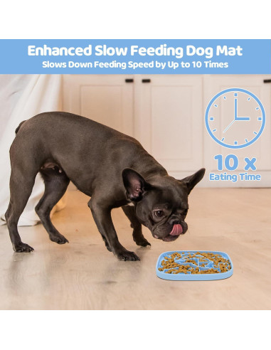 Alfombrilla de Lamer para Perros y Gatos Azul - Alimentador Lento