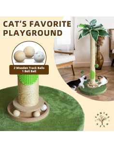 Poste Rascador para Gatos Fantasreen 83 cm con Juguetes 2