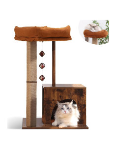 Poste Rascador para Gatos FUKUMARU 74cm Madera Retro