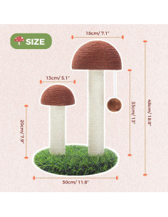 Poste Rascador para Gatos PETEPELA 48 cm con Sisal Natural 2