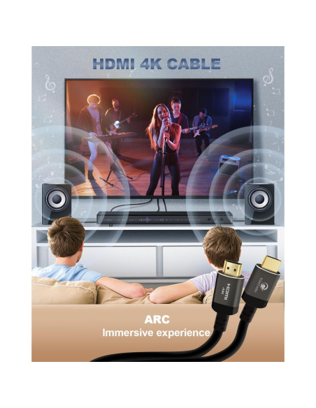 Cable HDMI KIMTABO 6.1m 4K 60Hz Alta Velocidad Conectores Oro