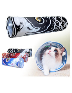 Túnel Interactivo para Gatos Dsumky Plegable 90 cm Negro