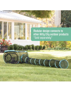 Túnel para Gatos Kitty City 6.1m con Cremallera y Estacas 2