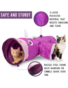 Túnel Mewnicorn Mágico para Gatos 1.22m - Suministro de Mascotas Craft 2