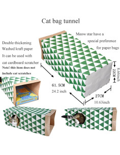 Túnel de papel para gatos JZMYXA - Casa colapsable 60 cm 2