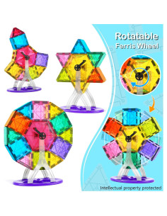 Juego de Bloques de Construcción Magnéticos Jasonwell 100 Piezas 2