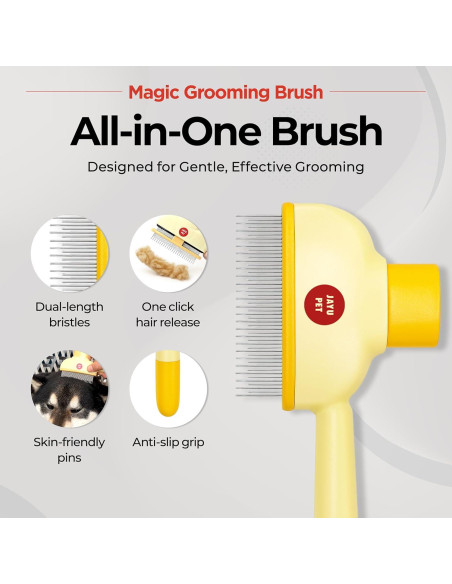 Cepillo Mágico JAYU PET para Gatos y Perros - Autolimpieza