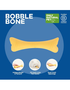 Juguete Dispensador de Golosinas Solo Natural Pet BobbleBone Amarillo 2
