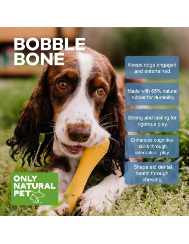 Juguete Dispensador de Golosinas Solo Natural Pet BobbleBone Amarillo
