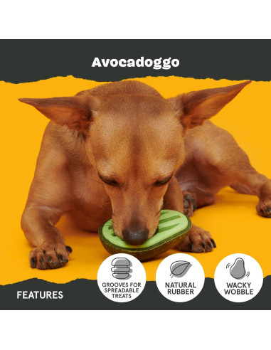 Juguete para Perros Barkbox Avocadoggo - Caucho Natural, 3.81x6.35cm