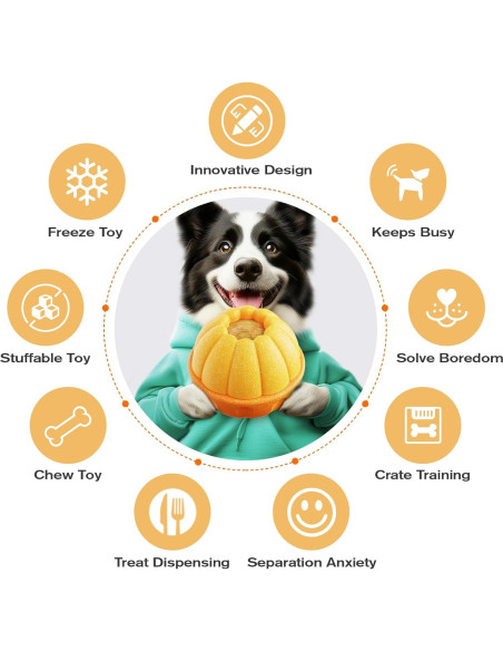 Juguete Interactivo para Perros PBFENG Calabaza Rellenable 10cm