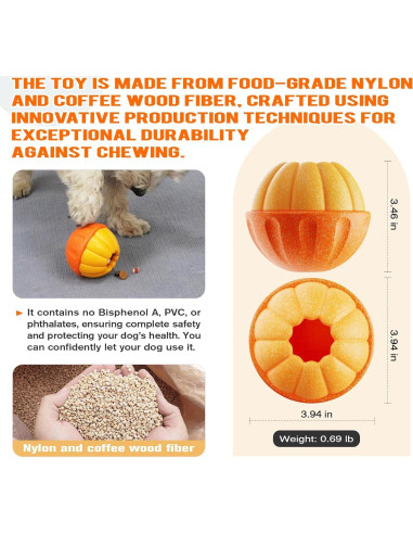 Juguete Interactivo para Perros PBFENG Calabaza Rellenable 10cm