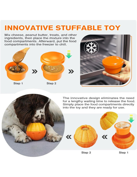 Juguete Interactivo para Perros PBFENG Calabaza Rellenable 10cm