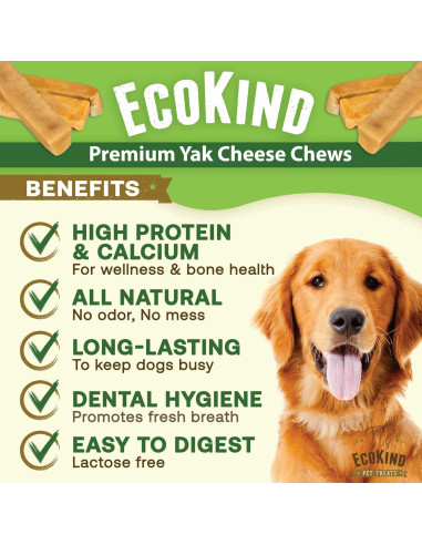 Bocadillos para Perros EcoKind Yak Cheese Mediano - 3 Chews