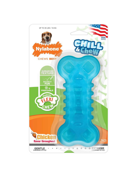 Juguete Flexi Chew Nylabone para Perros Mediano Sabor Pollo