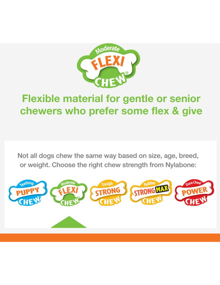 Juguete Flexi Chew Nylabone para Perros Mediano Sabor Pollo