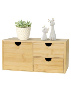 Organizador de Escritorio de Bambú SeekElegant con 3 Cajones