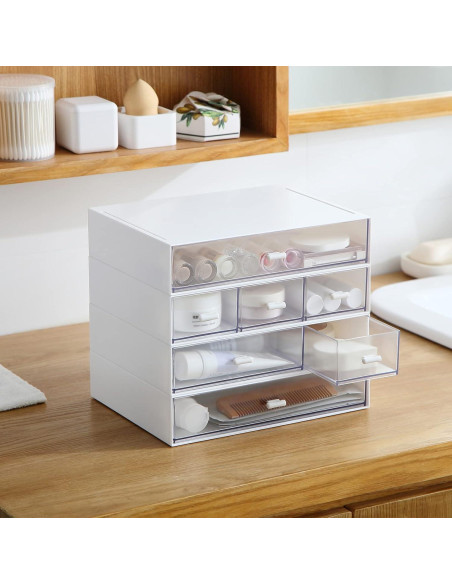 Organizador de Escritorio MILULUGO Blanco 6 Cajones 22.6x16.5x13 cm