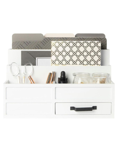 Organizador de Escritorio BLU MONACO Blanco 6 Compartimentos