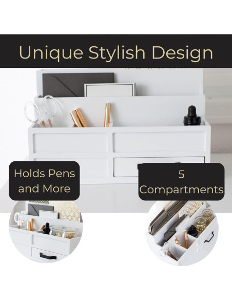 Organizador de Escritorio BLU MONACO Blanco 6 Compartimentos