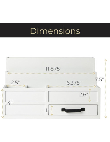 Organizador de Escritorio BLU MONACO Blanco 6 Compartimentos