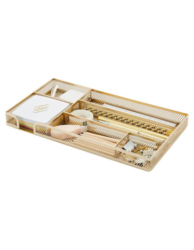 Organizador de Cajón Annova Pequeño Dorado - Malla de Metal