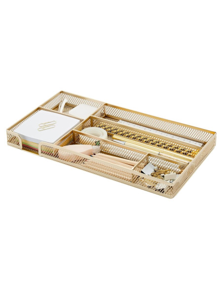 Organizador de Cajón Annova Pequeño Dorado - Malla de Metal