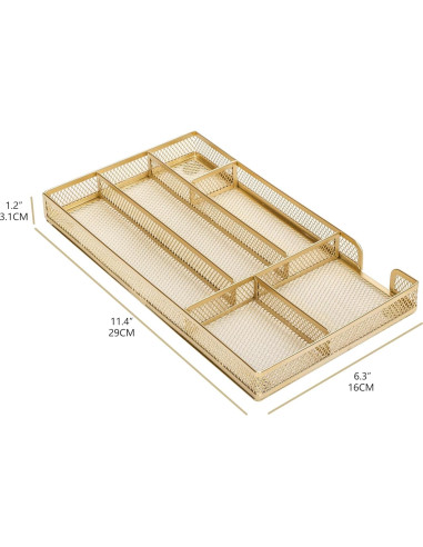 Organizador de Cajón Annova Pequeño Dorado - Malla de Metal