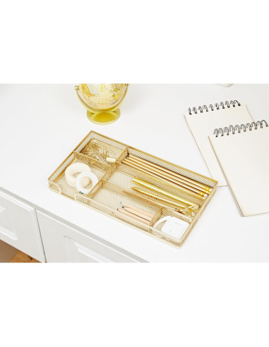 Organizador de Cajón Annova Pequeño Dorado - Malla de Metal