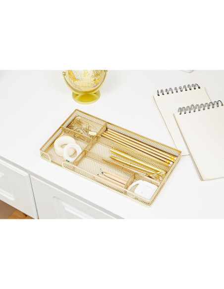 Organizador de Cajón Annova Pequeño Dorado - Malla de Metal