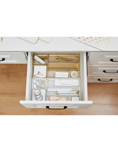 Organizador de Cajón Annova Pequeño Dorado - Malla de Metal