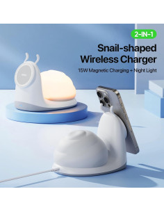 Soporte Cargador Inalámbrico 15W Electmagic W26 con Luz Nocturna 2