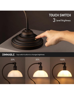 Lámpara de Mesa LED O'Bright Bankers Recargable 3 Niveles 2