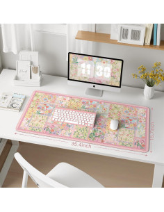 Alfombrilla de Escritorio Grande iCasso Rosa Antideslizante 2