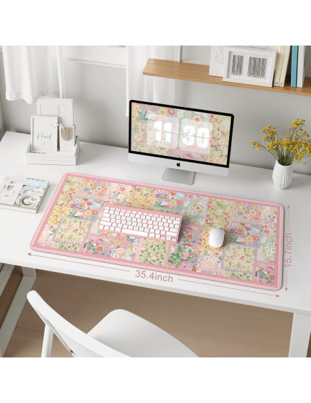 Alfombrilla de Escritorio Grande iCasso Rosa Antideslizante