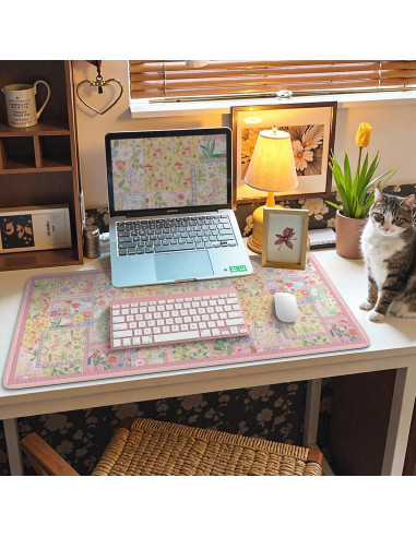 Alfombrilla de Escritorio Grande iCasso Rosa Antideslizante