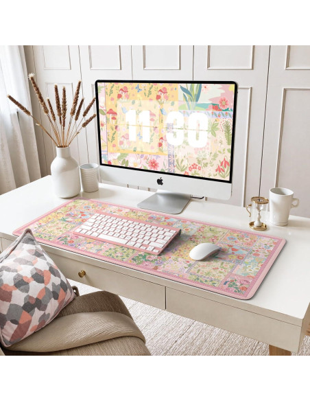 Alfombrilla de Escritorio Grande iCasso Rosa Antideslizante